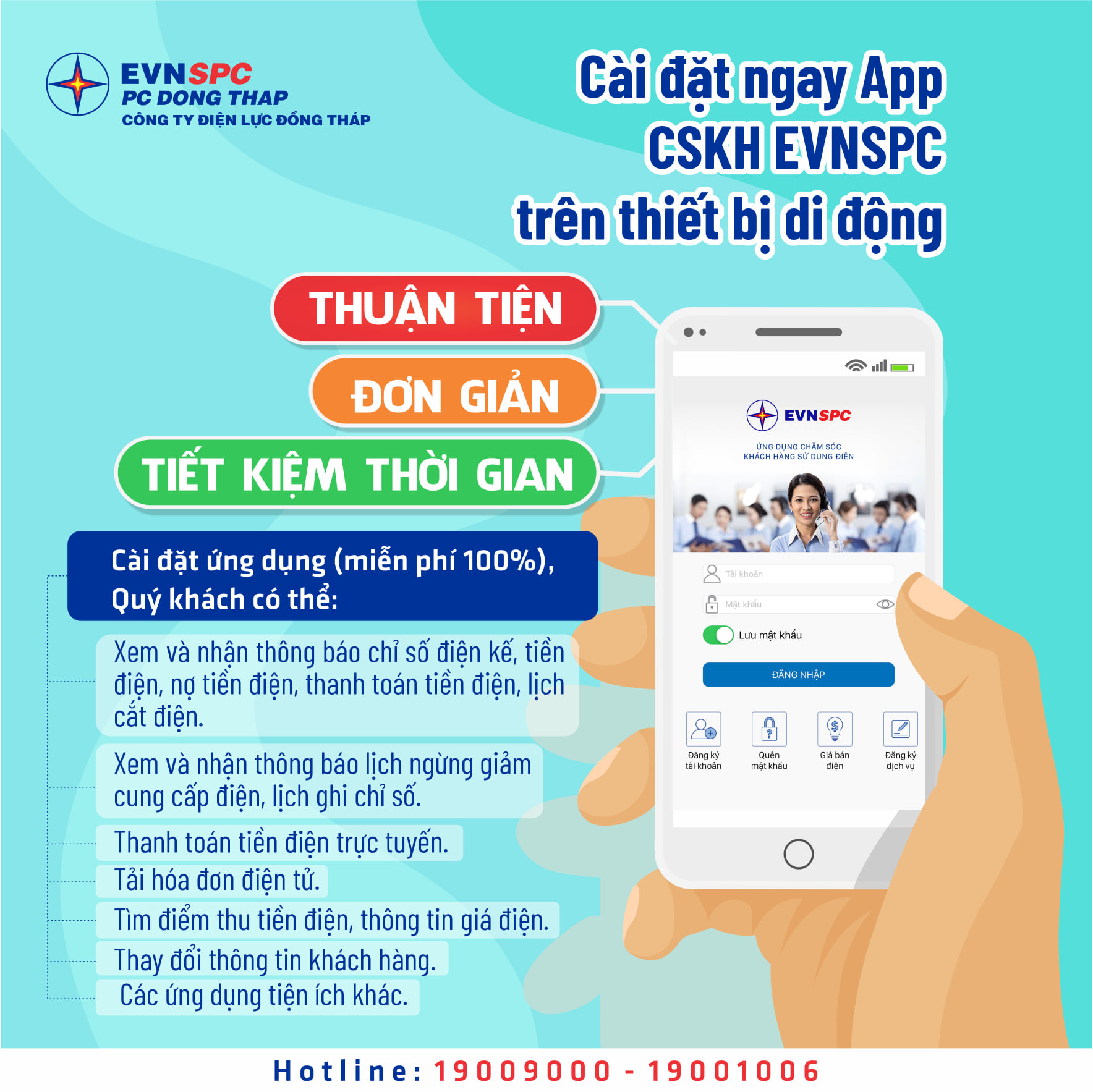 Điện lực Ea H'Leo Thông báo triển khai hướng dẫn cài đặt ứng dụng chăm sóc khách hàng EVNCPC CSKH